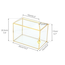 Load image into Gallery viewer, Glass Cards Box with Slot and Lock for Wedding Reception