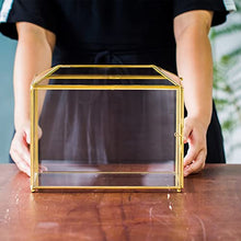 Load image into Gallery viewer, Glass Cards Box with Slot and Lock for Wedding Reception