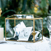 Load image into Gallery viewer, Glass Cards Box with Slot and Lock for Wedding Reception