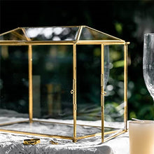 Load image into Gallery viewer, Glass Cards Box with Slot and Lock for Wedding Reception