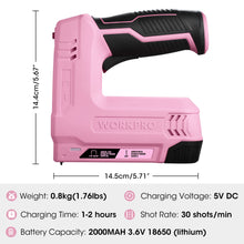 Load image into Gallery viewer, WORKPRO 3.6V Power Electric Cordless 2-in-1 Staple and Nail Gun