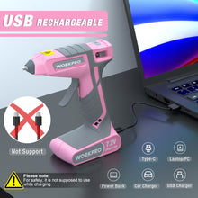 Load image into Gallery viewer, WORKPRO Pink Cordless Hot Melt Glue Gun