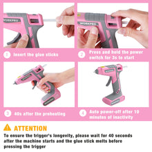Load image into Gallery viewer, WORKPRO Pink Cordless Hot Melt Glue Gun