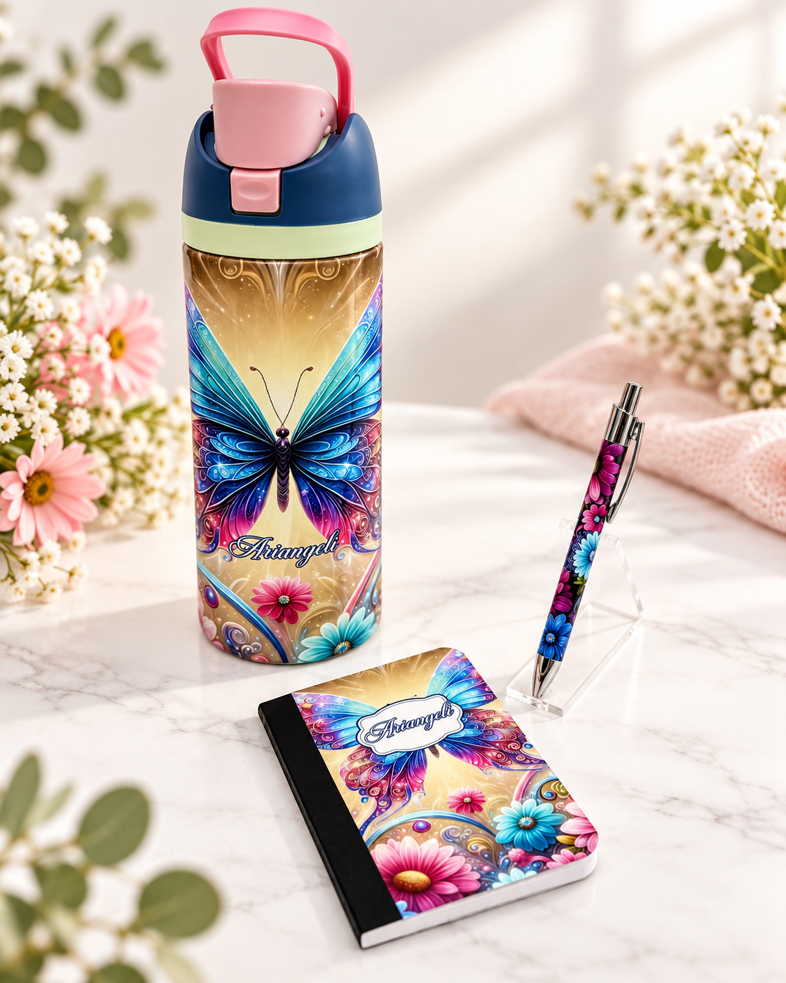 5 SET Personalized 3-Piece Tumbler Gift Set