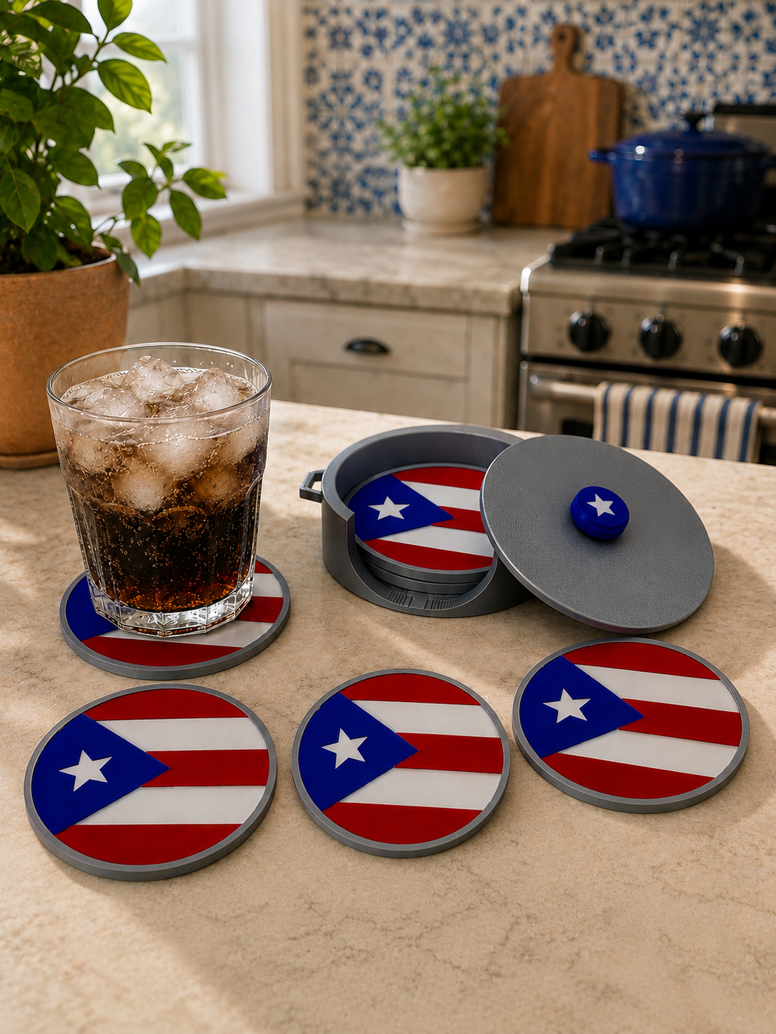 Puerto Rico Caldero Coaster Set