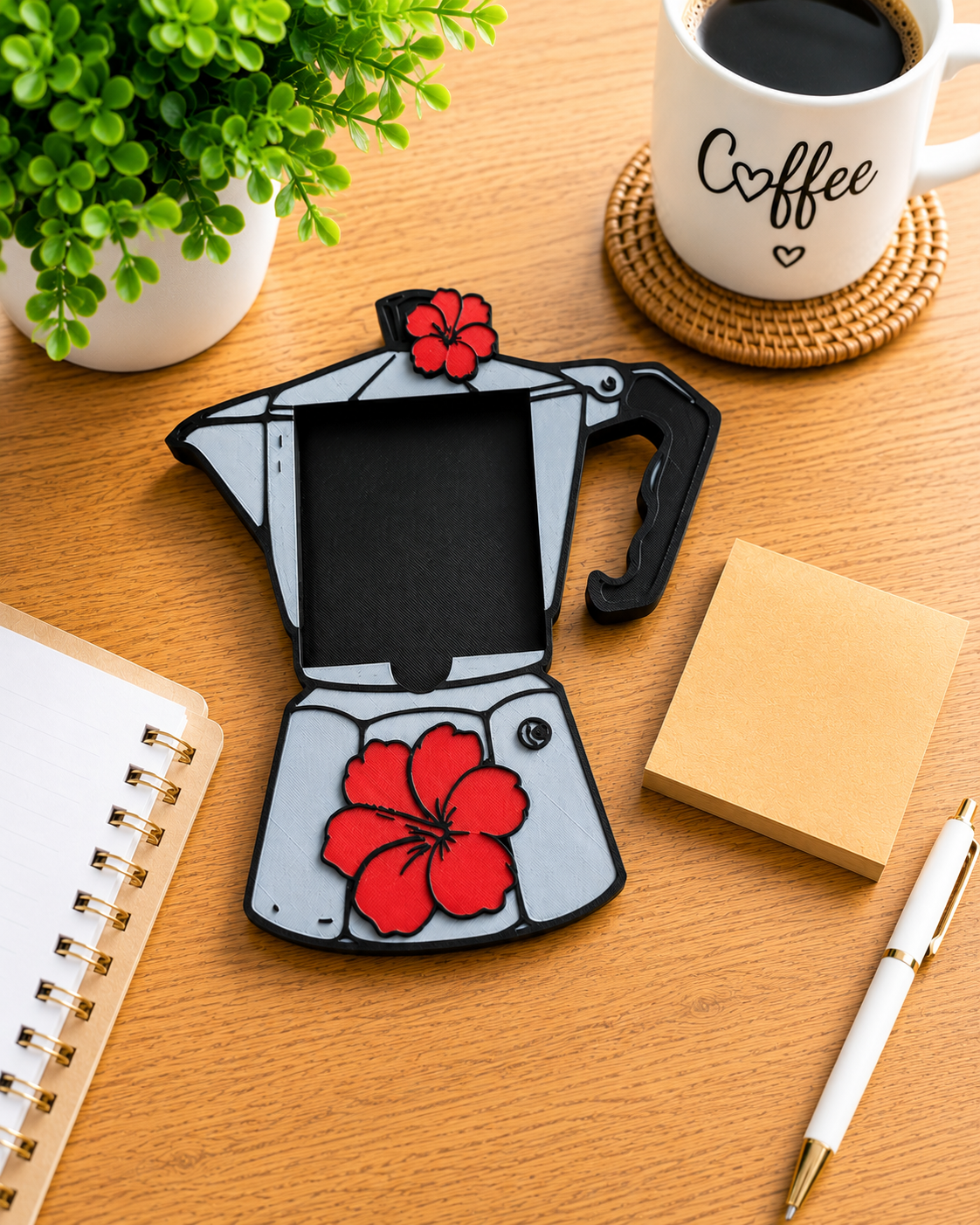 Hibiscus Greca Sticky Note Holder