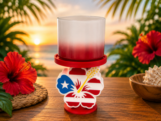 Puerto Rico Hibiscus 3-Wick Candle Holder