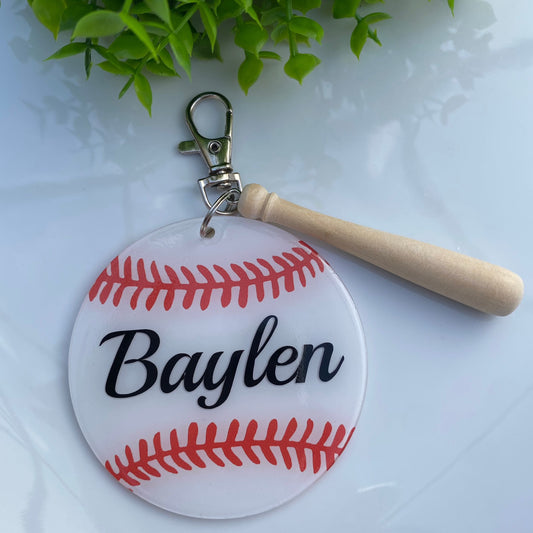 Personalized Baseball Keychain