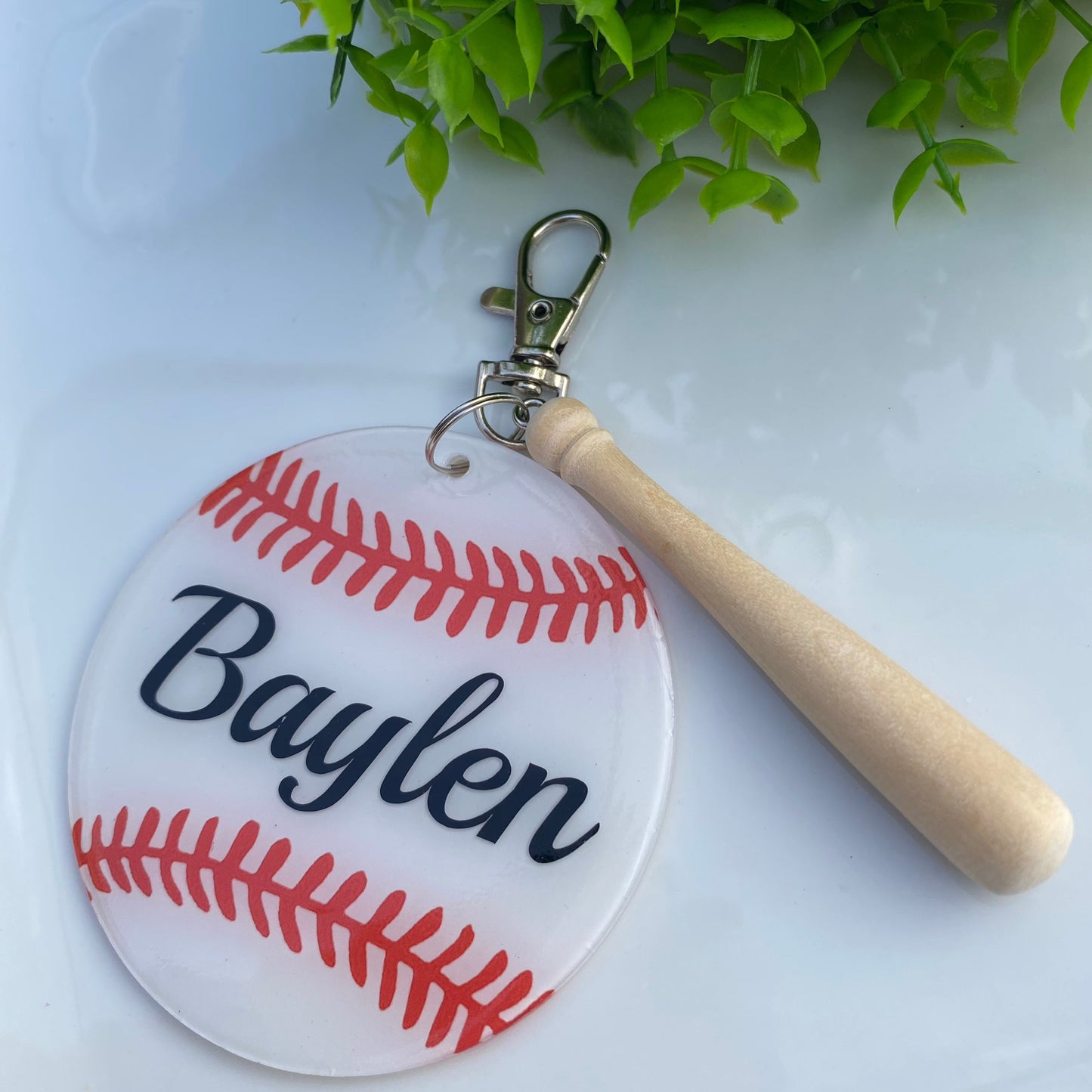 Personalized Baseball Keychain