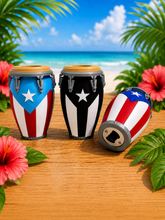 Load image into Gallery viewer, Puerto Rico Conga Can &amp; Bottle Holder 3-in-1 | Blue, Light Blue or Black Flag | 3 Adapters Included + Matching Keychain Opener
