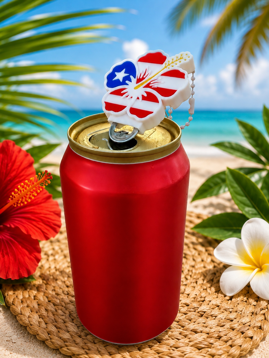 Puerto Rico Hibiscus Can Opener Keychain
