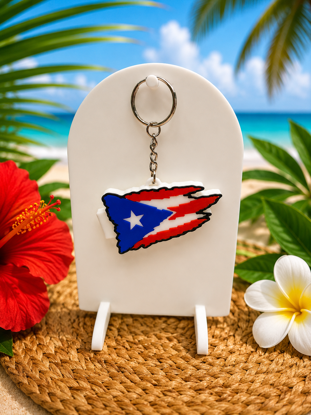 Puerto Rico Map Can Opener Keychain