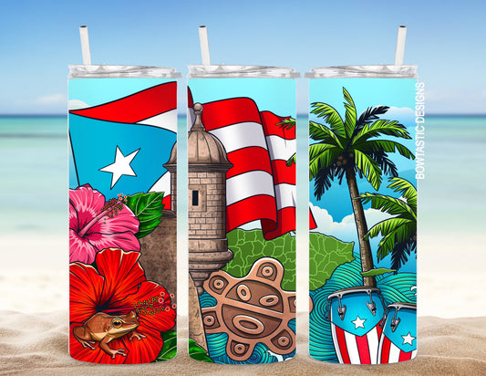 Puerto Rico Designs Stainless Steel Tumbler