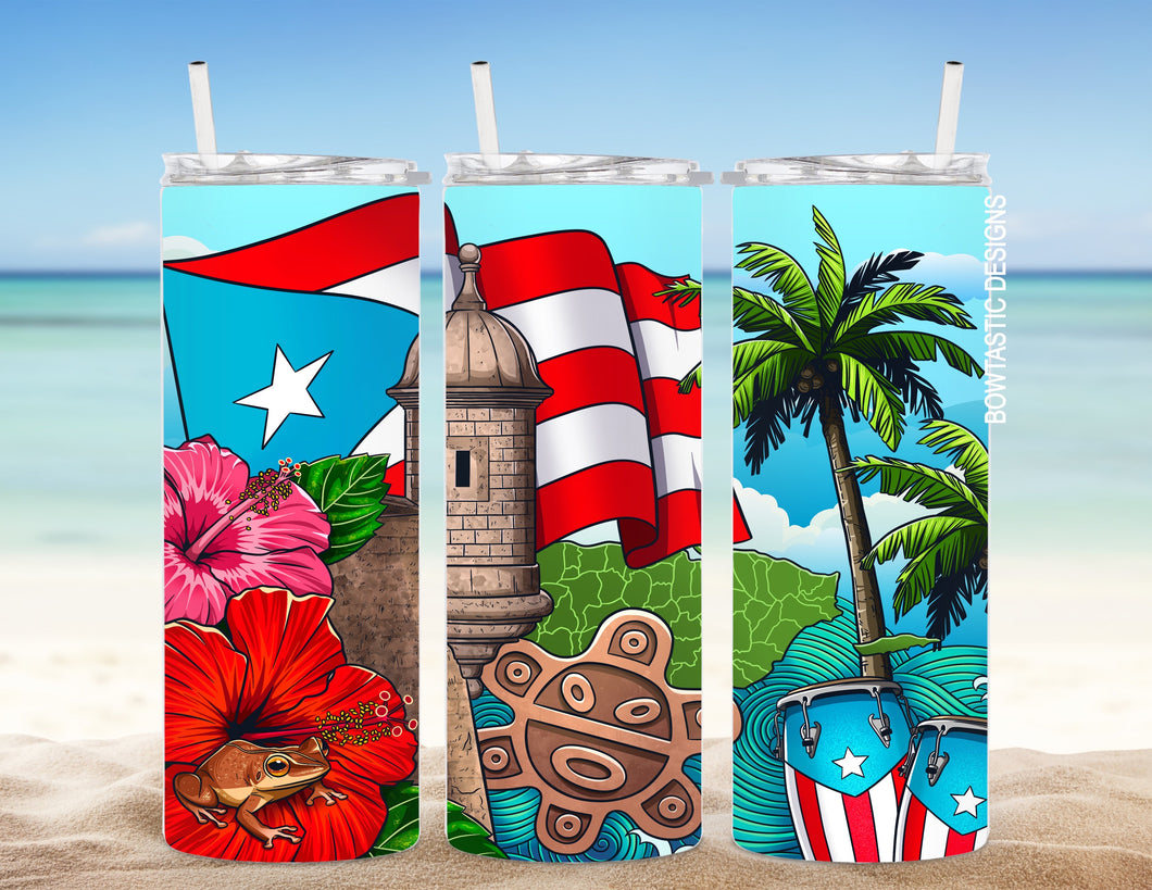 Puerto Rico Designs Stainless Steel Tumbler