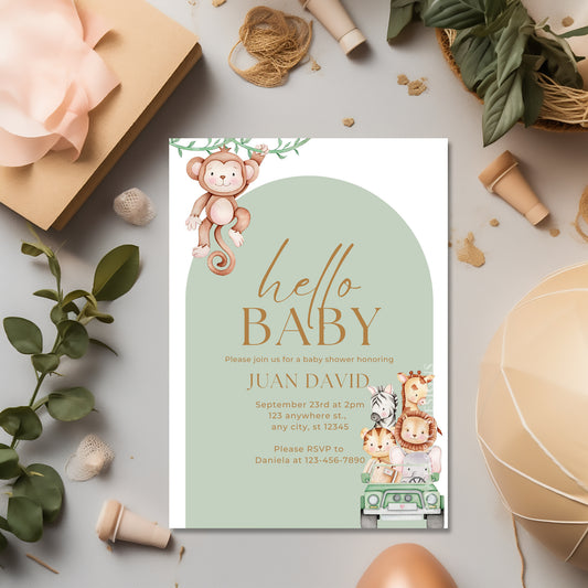 SAFARI BABY SHOWER INVITATION