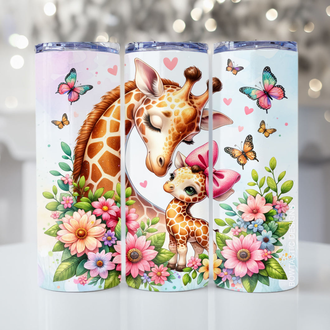 Mom an Baby Giraffe Stainless Steel Tumbler