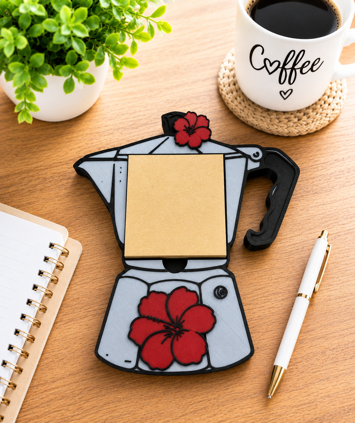 Hibiscus Greca Sticky Note Holder