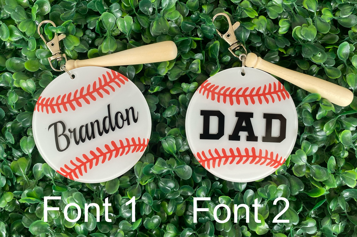 Personalized Baseball Keychain